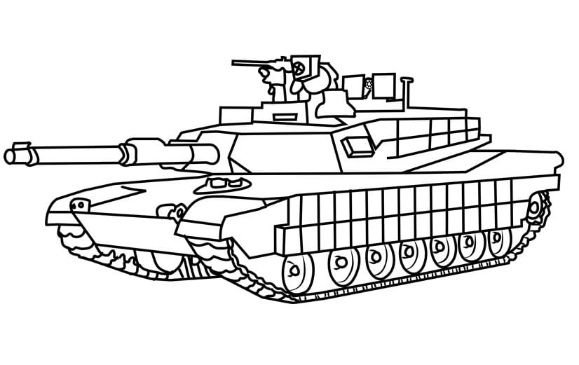 M1 Abrams Army Tank Coloring Page