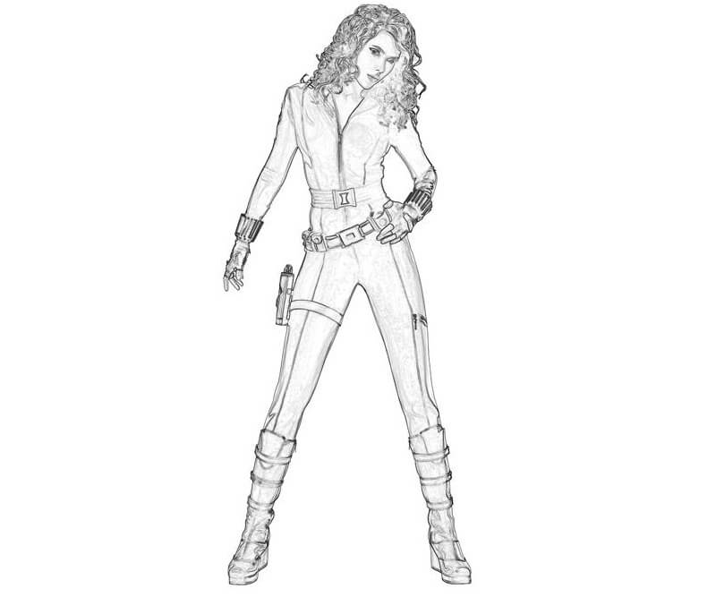 Marvel Black Widow Coloring Page