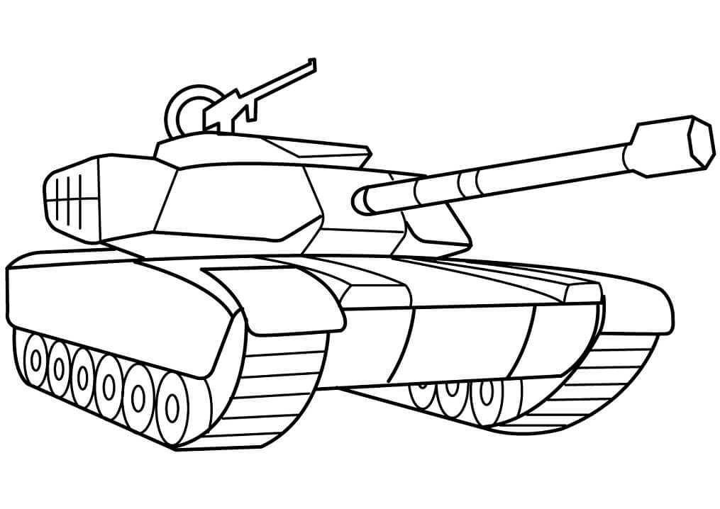 Militaire tank kleurplaat