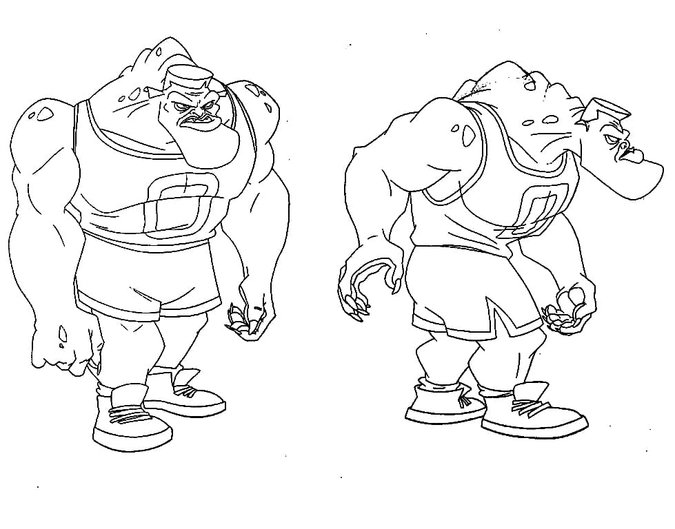 Monsters Bang Space Jam Coloring Pages