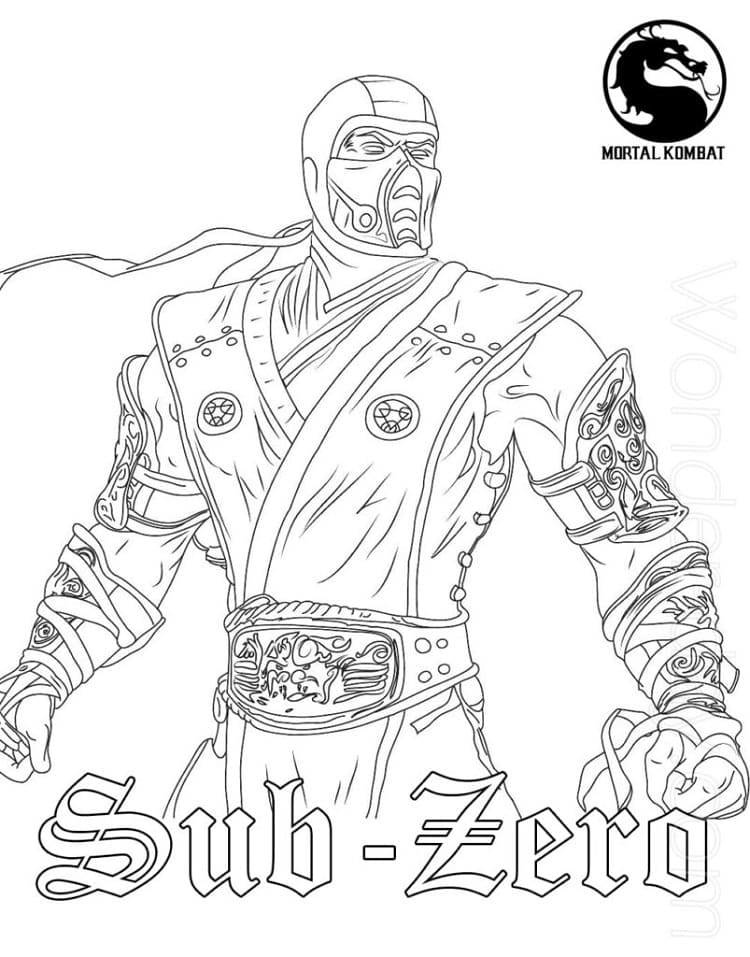 Mortal Kombat Sub-Zero Coloring Page