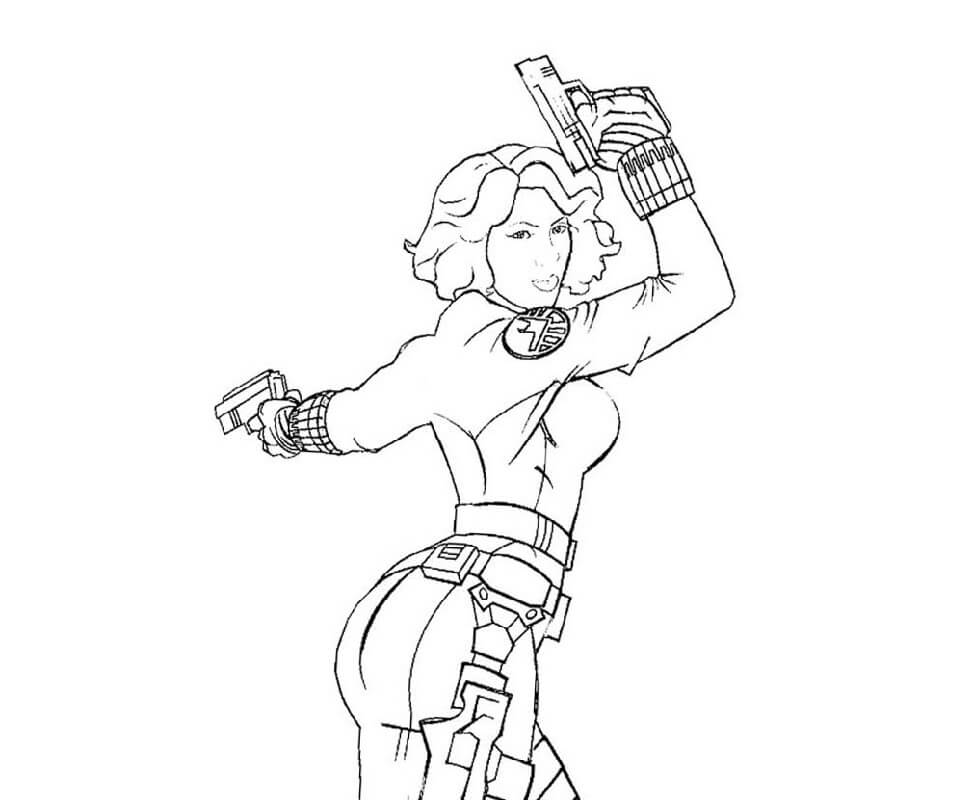 Nice Black Widow Coloring Pages