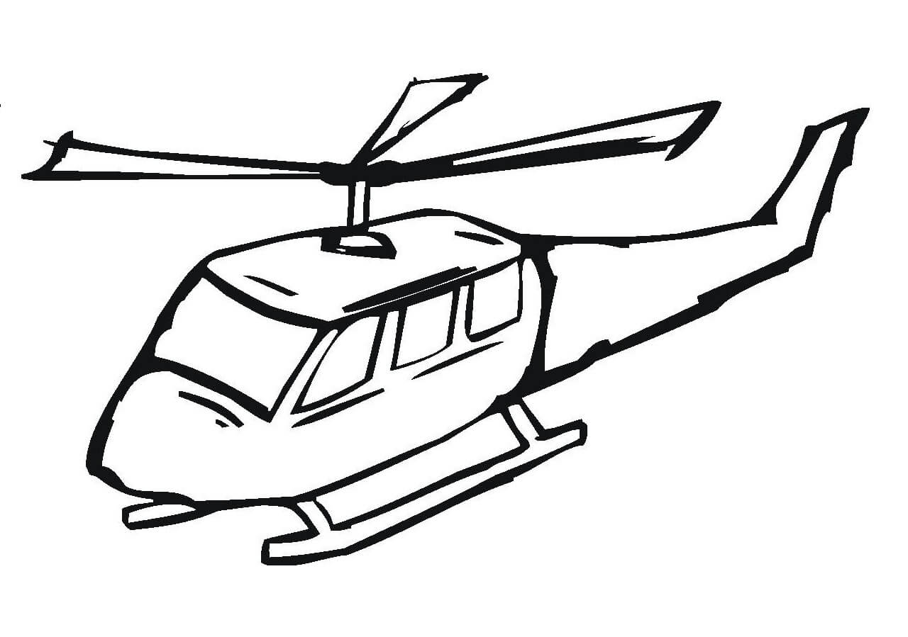 Old Helicopter Coloring Page