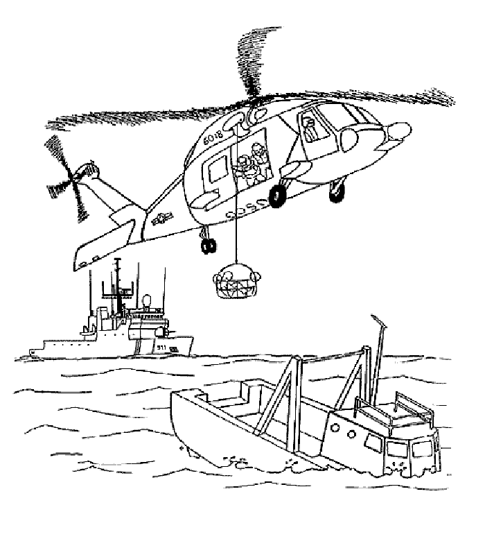 Hélicoptère de sauvetage depuis un hélicoptère