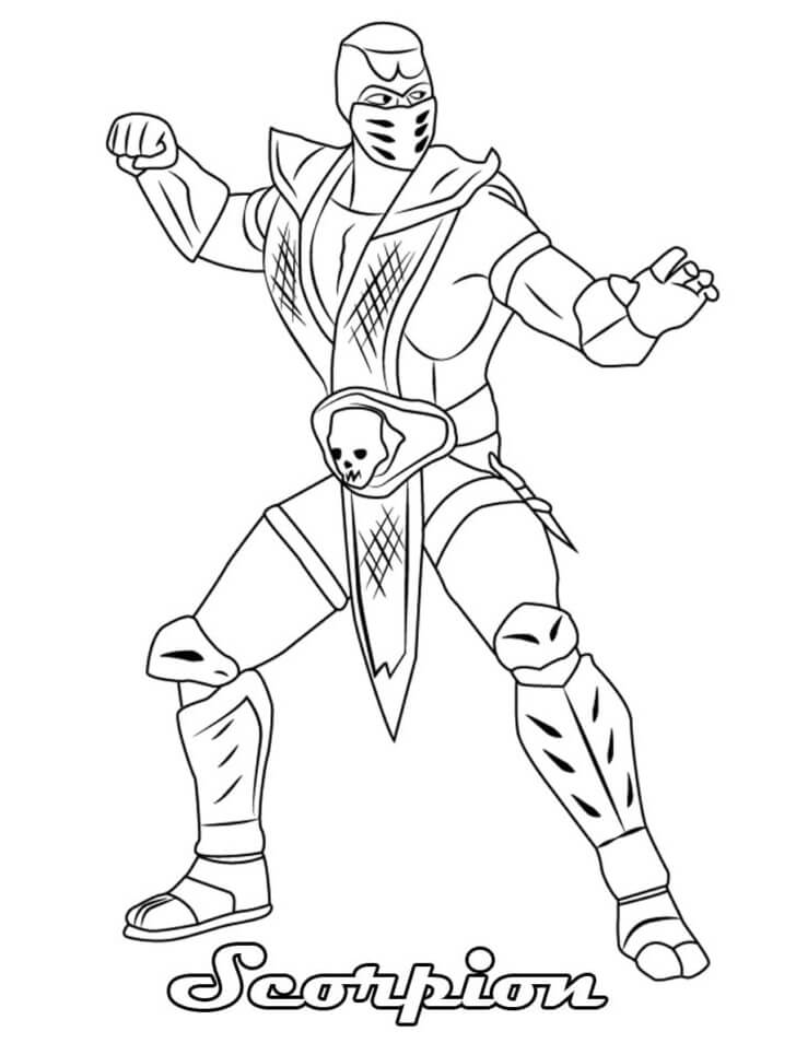 Scorpion from MK Coloring Pages - Mortal Kombat Coloring Pages - Coloring  Pages For Kids And Adults