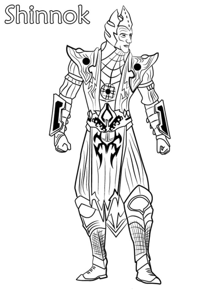 Shinnok Mortal Kombat Coloring Page
