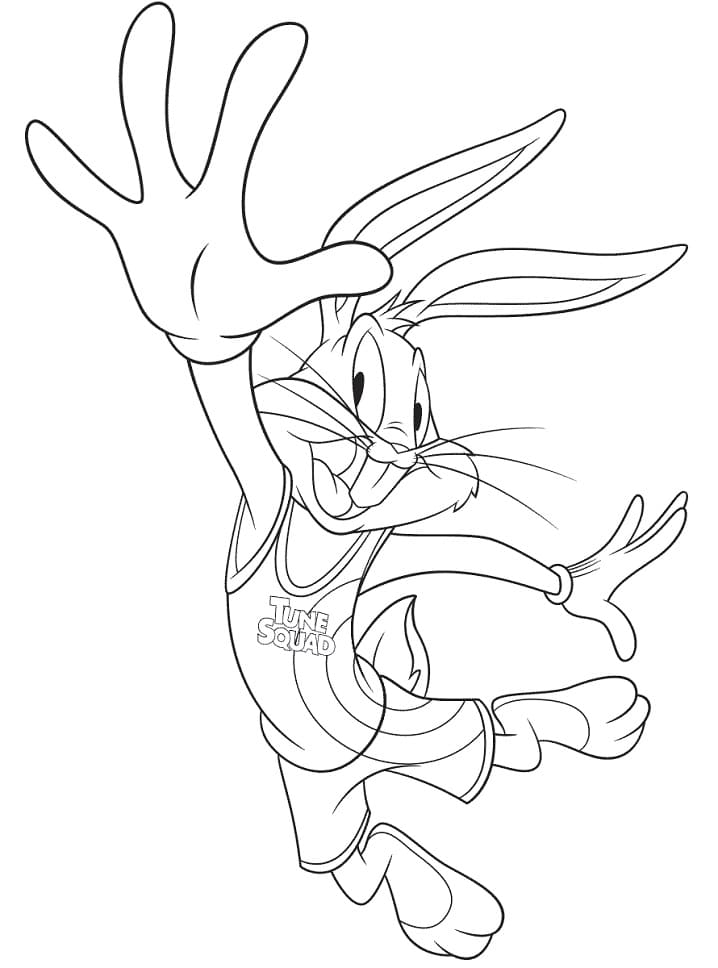 Página para colorir do Space Jam Bugs Bunny