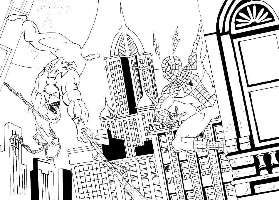venom vs spiderman coloring pages