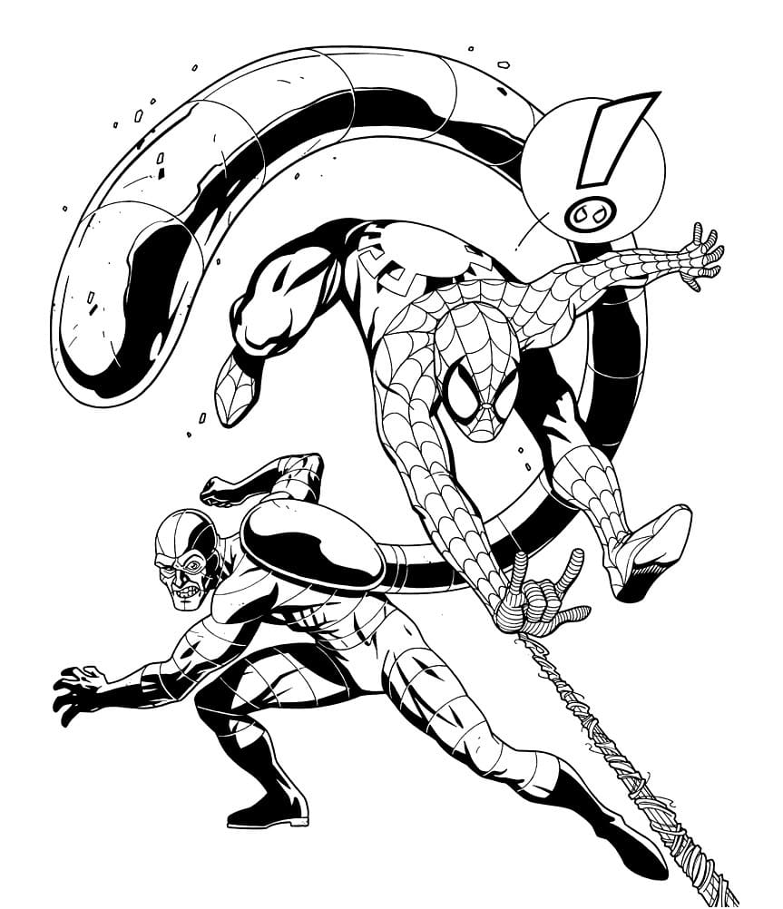 Spiderman vs Scorpion Coloring Page