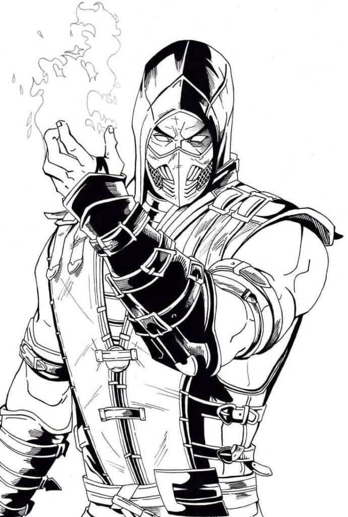 Sub-Zero Using His Power Coloring Pages