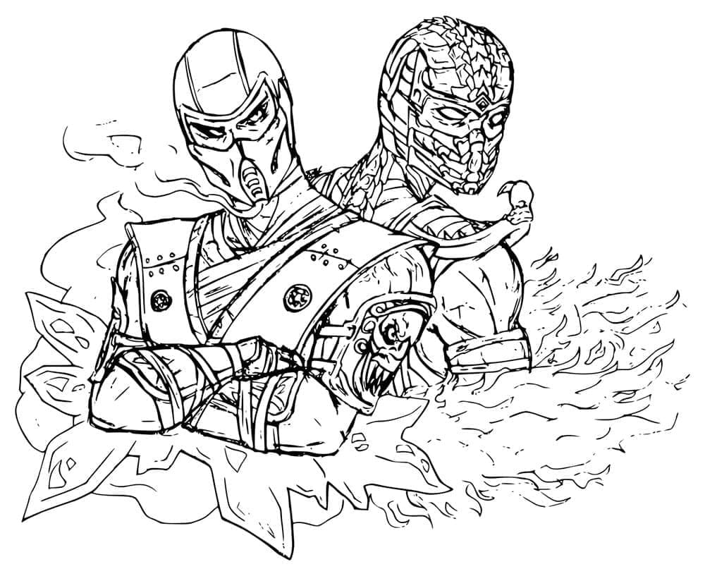 Sub-Zero with Scorpion Coloring Pages