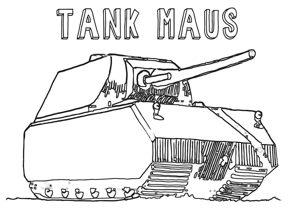 Kleurplaat Tank Maus
