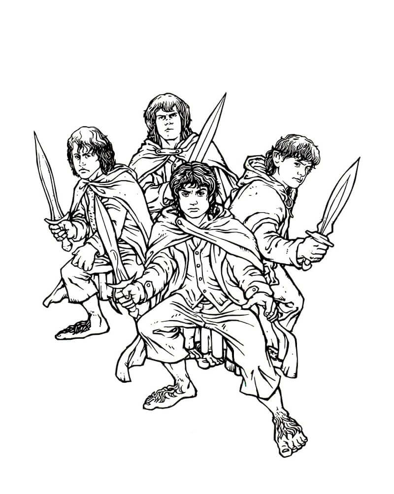 Characters in The Lord of the Rings Coloring Page