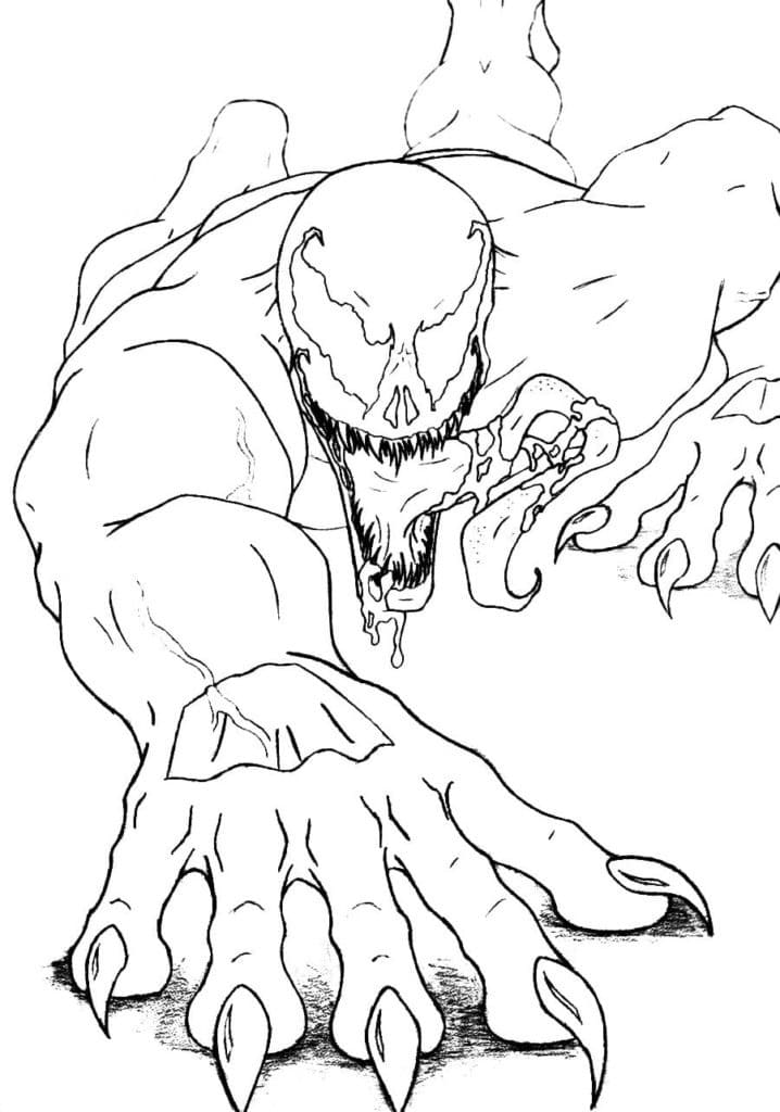 Venom On The Wall Coloring Page - Free Printable Coloring Pages