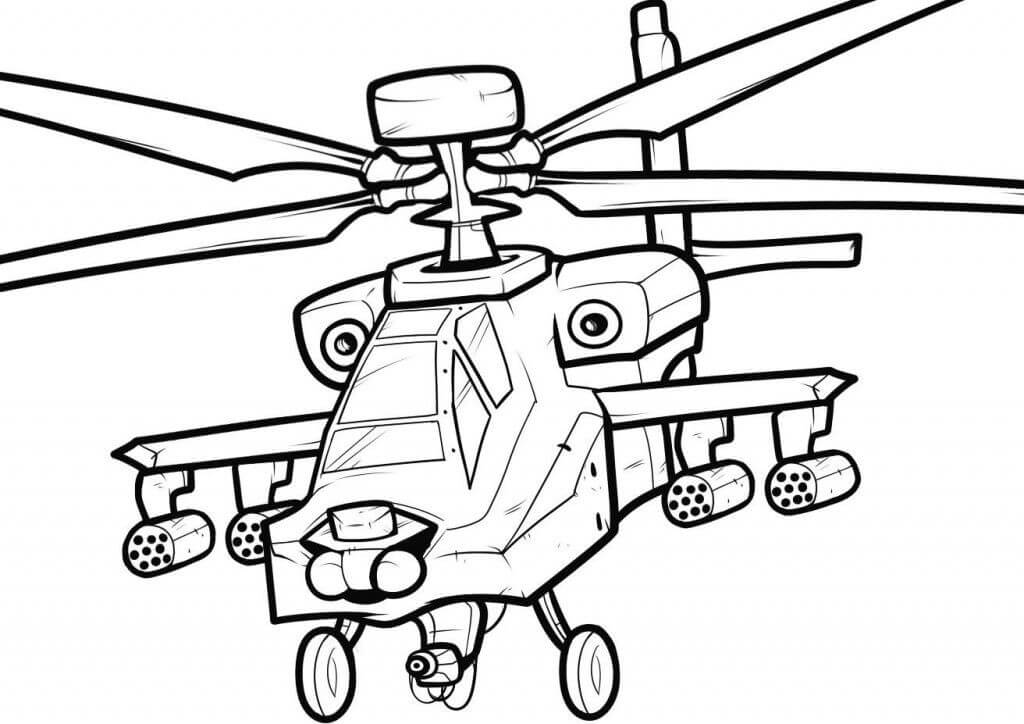 Helicóptero de guerra desde helicóptero.