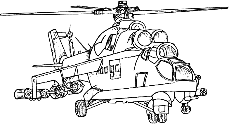 Army Helicopter Coloring Page