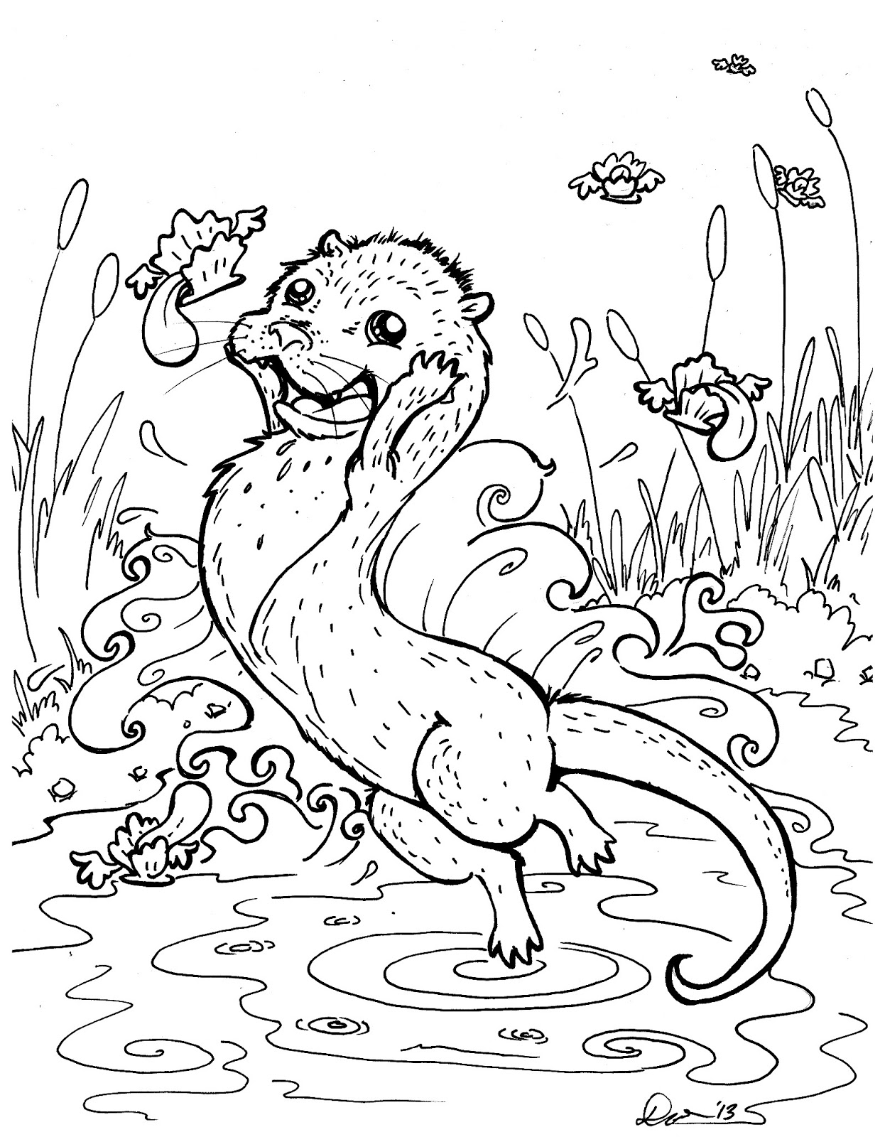 Sea Otter Printable Coloring Page