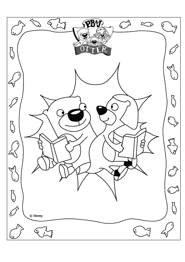 PB&J Otter Cartoon Coloring Pages