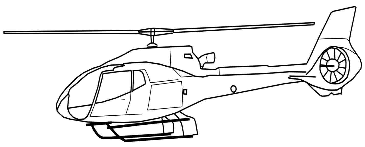 Helikopter afdrukbare kleurplaat