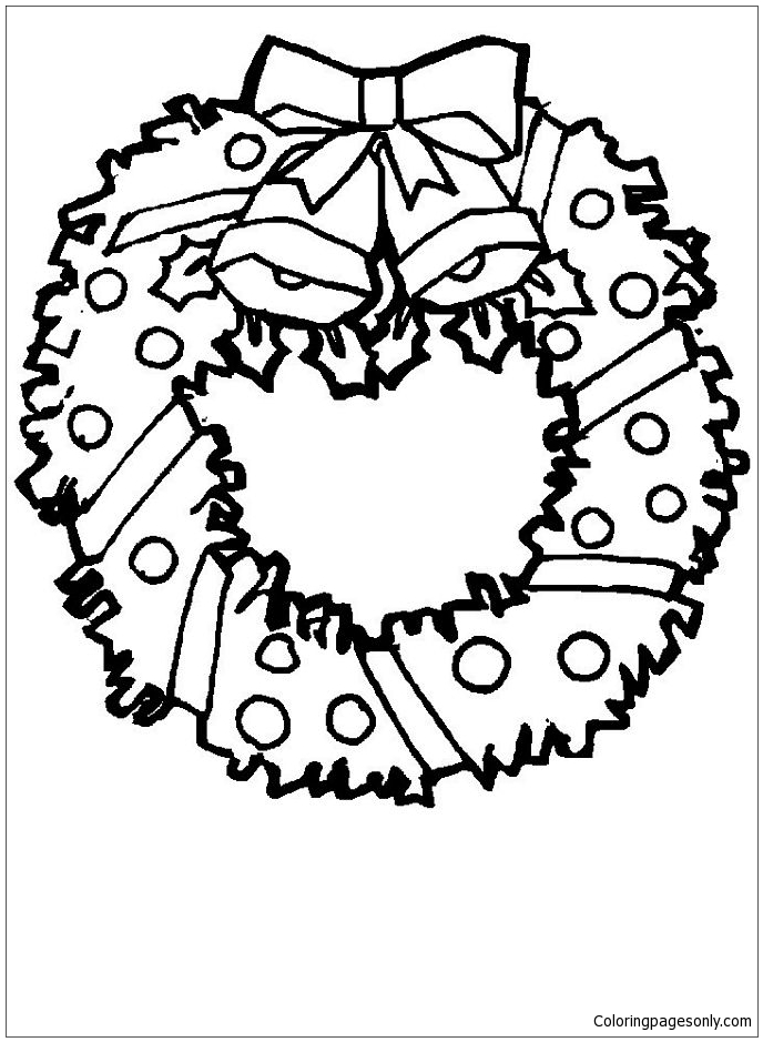 Christmas Decoration Wreath Coloring Page