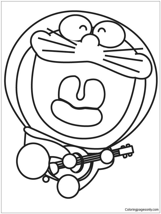 Download Doraemon Playing Guitar Coloring Pages - Doraemon Coloring ...