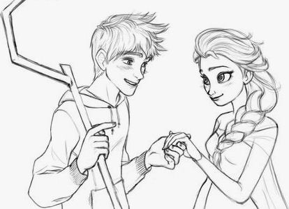 Elsa And Jack Coloring Page