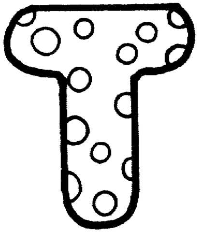 Letter T with Polka Dot Coloring Pages