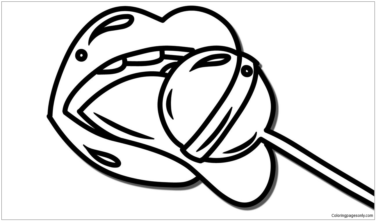 Lollipop Funny Coloring Page