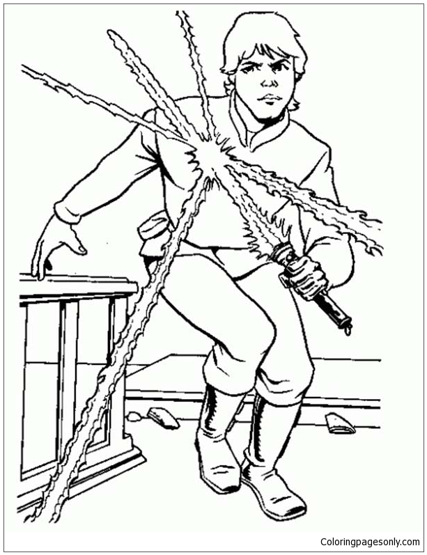 Luke Skywalker from Star Wars Coloring Pages  Cartoons Coloring Pages