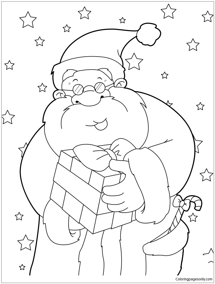 Santa Claus Smiling Coloring Pages