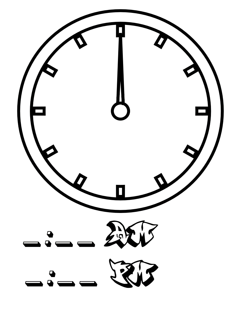 12 O’Clock Coloring Page