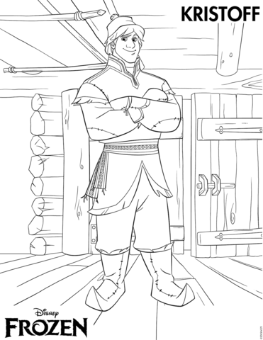Kristoff Manly Frozen Coloring Page
