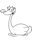 Swan with Leaf Coloring Page