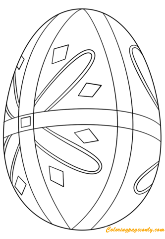 Ukrainian Pysanka Easter Eggs Coloring Page - Free Printable Coloring Pages