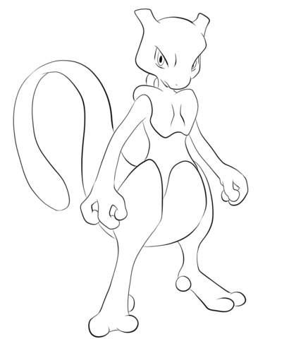 Mewtwo Generation I Pokemon Coloring Pages