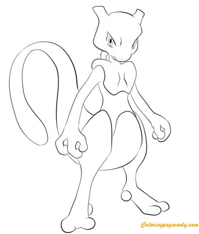 Mewtwo Generation I Pokemon Coloring Pages
