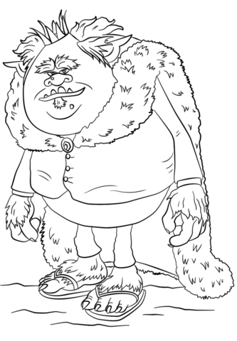 King Gristle Sr from Trolls Coloring Pages