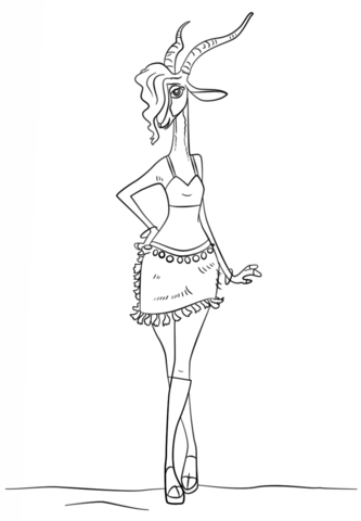 Zootopia Gazelle Popstar Coloring Pages