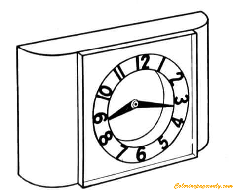Desk And Table Clock Coloring Pages