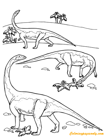 Pagina da colorare di dinosauri Riojasaurus