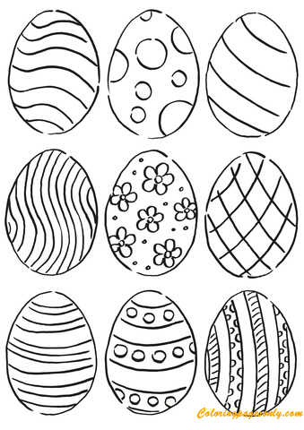 Unique Easter Eggs Coloring Page - Free Printable Coloring Pages