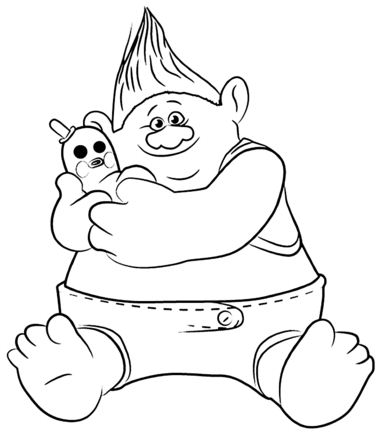 Biggie & Mr. Dinlkes From Trolls Coloring Pages