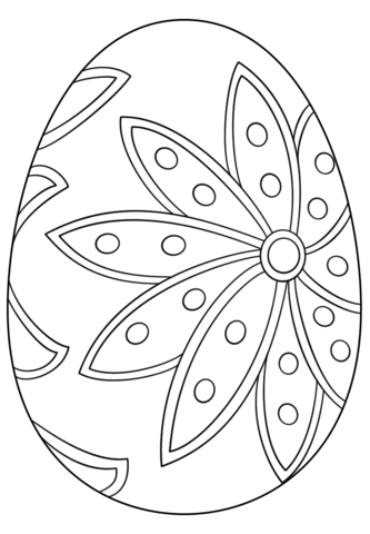 Pagina da colorare delle uova di Pasqua del fiore
