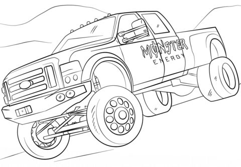 Desenho de Monster Energy do Monster Truck para colorir