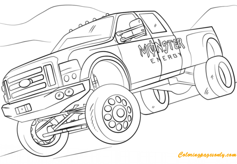 monster energy from monster truck coloring page  free