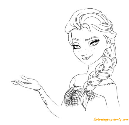 Elsa From The Frozen Coloring Pages - Cartoons Coloring Pages - Free