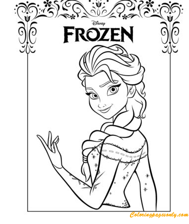 Elsa De La Pelicula Frozen Para Colorear