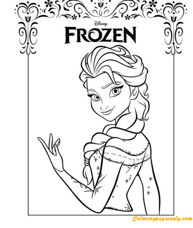 Elsa From The Frozen Movie Coloring Page