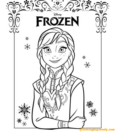 Anna From The Frozen Movie Coloring Pages