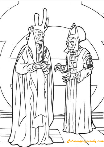 Nute Gunray And Rune Haako Coloring Page
